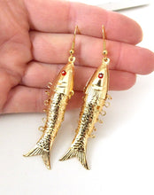 Load image into Gallery viewer, Vintage Gold Fish Earrings
