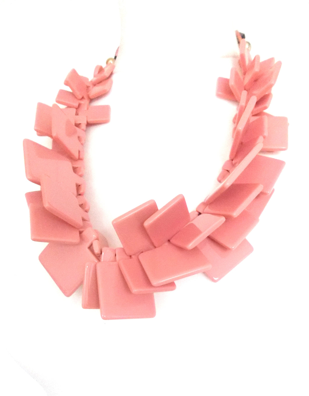 Pink Acrylic Abstract Statement Necklace