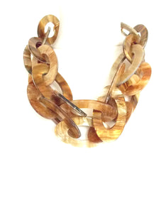 Chunky Beige Acrylic Chain Statement Necklace