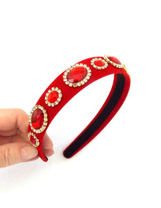 Red Multi Jewelled Handmade Headband