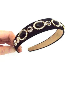 Black Multi Jewelled Handmade Headband