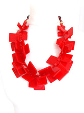 Load image into Gallery viewer, Chunky Red Acrylic Abstract Statement Necklace
