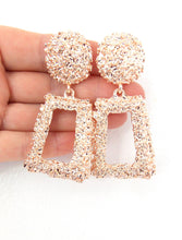 Load image into Gallery viewer, Clip On Rose Gold Textured Earrings
