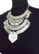 Load image into Gallery viewer, Silver Coin Statement Necklace
