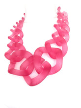 Load image into Gallery viewer, Pink Frosted Chunky Chain Statement Necklace
