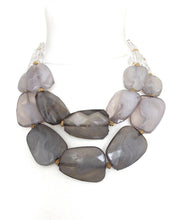 Load image into Gallery viewer, Chunky Grey Faceted Bead Statement Necklace
