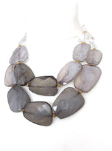 Load image into Gallery viewer, Chunky Grey Faceted Bead Statement Necklace
