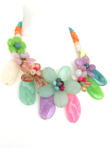 Pastel Floral Bead Statement necklace