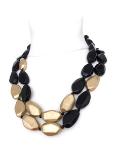 Black and Gold Two Tier Necklace
