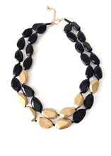 Load image into Gallery viewer, Black and Gold Two Tier Necklace
