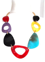 Load image into Gallery viewer, Multi Coloured Abstract Resin Statement Necklace
