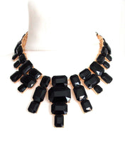 Load image into Gallery viewer, Black Jewelled Statement Necklace
