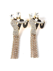 Dancing Couple Crystal Jewelled Statement Earrings