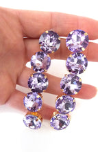 Load image into Gallery viewer, Lilac Jewelled Statement Earrings
