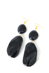 Black Acrylic Bead Earrings