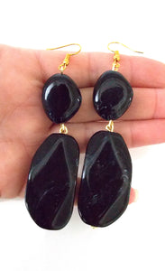 Black Acrylic Bead Earrings