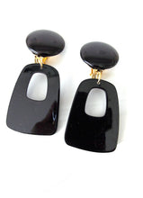 Load image into Gallery viewer, Clip On Black Acrylic Earrings
