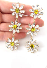 Load image into Gallery viewer, Clip On Jewelled Daisy Chain Earrings
