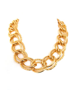 Chunky Gold Double Link Chain Necklace