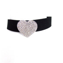 Load image into Gallery viewer, Silver Crystal Heart Choker and Earrings Set
