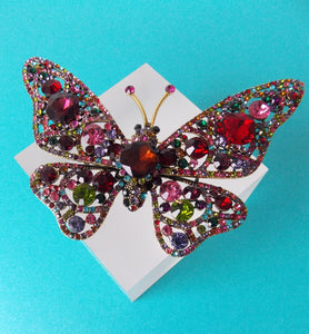 Over Sized Jewelled Butterfly Brooch