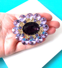 Load image into Gallery viewer, Lilac Jewelled Statement Brooch
