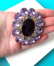 Load image into Gallery viewer, Lilac Jewelled Statement Brooch

