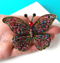 Load image into Gallery viewer, Jewelled Vintage Style Butterfly Brooch
