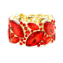 Load image into Gallery viewer, Red Chunky Jewel Stretch Bracelet
