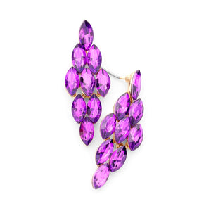 Purple Jewelled Drop Earrings