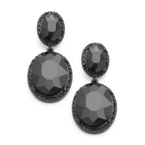 Black Oval Drop Earrings