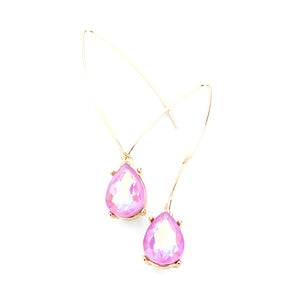 Lilac Teardrop Threader Earrings