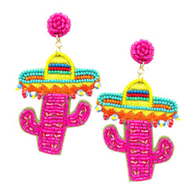 Load image into Gallery viewer, Mexico Cactus Hat Earrings
