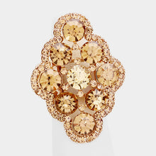 Load image into Gallery viewer, Gold Jewelled Stretch Cocktail Ring
