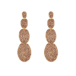 Gold Jewelled Four Tier Statement Earrings