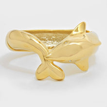 Load image into Gallery viewer, Gold Dolphin Bangle Bracelet
