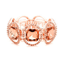 Load image into Gallery viewer, Rose Gold Jewelled Stretch Bracelet
