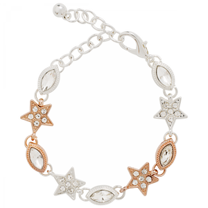 Rose Gold and Silver Crystal Star Bracelet