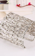 Load image into Gallery viewer, Chunky Silver Basket Weave Cuff Bracelet
