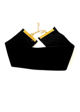 Load image into Gallery viewer, Black Velvet Extra Wide Choker Necklace
