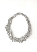 Load image into Gallery viewer, Silver Crystal Layered Magnetic Necklace
