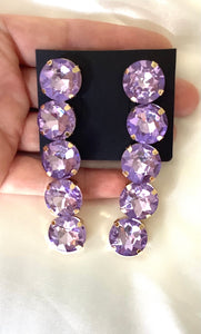 Lilac Jewelled Statement Earrings