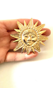 Gold Vintage Sun Brooch