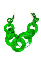 Load image into Gallery viewer, Green Resin Chain Statement Necklace
