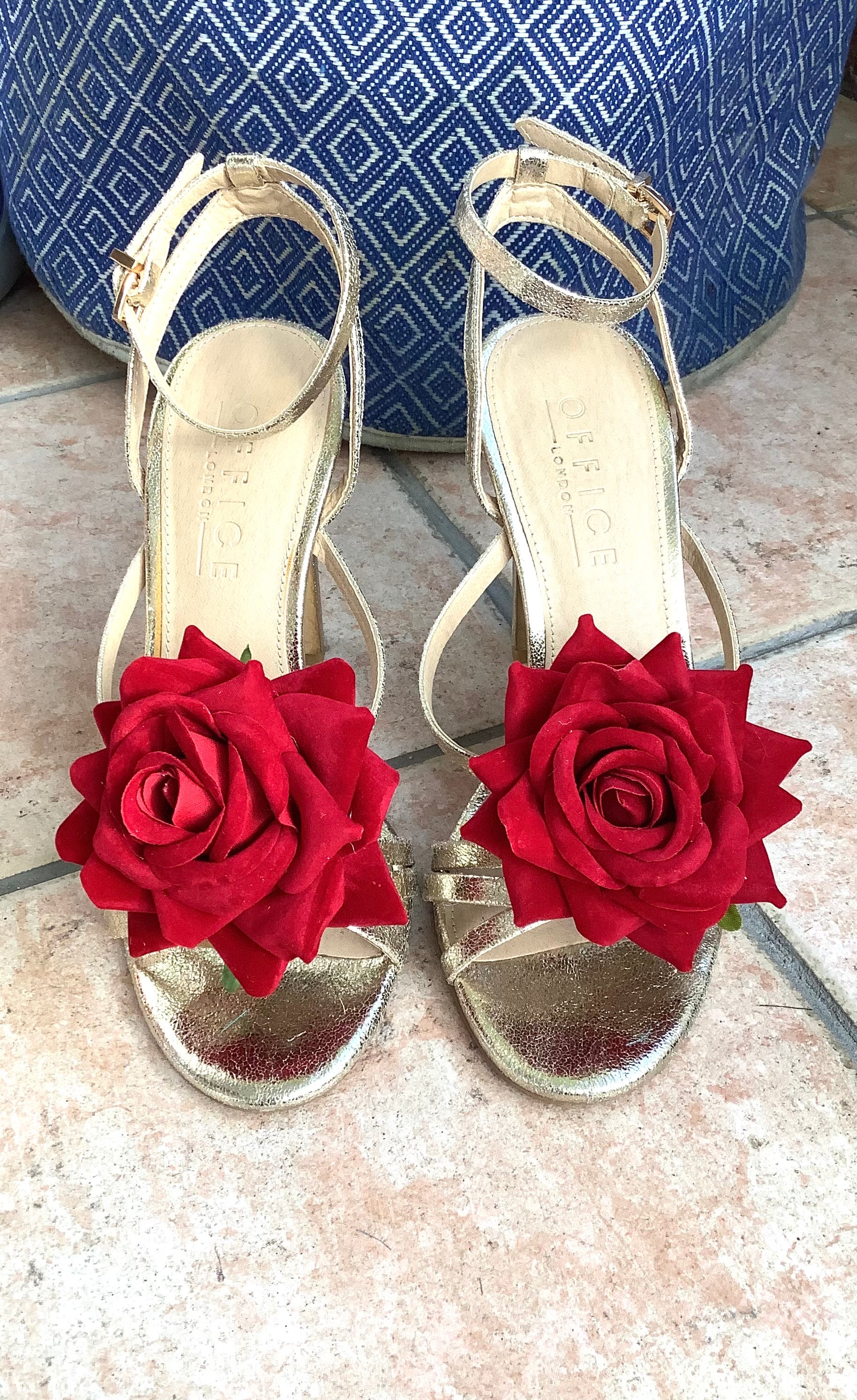 Red store rose sandals