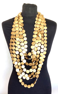 Over Sized Gold Bead Festival Statement Necklace