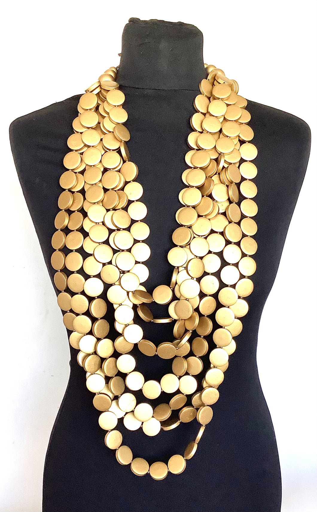 Over Sized Gold Bead Festival Statement Necklace