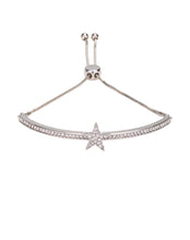 Load image into Gallery viewer, Silver Crystal Star Slider Bracelet
