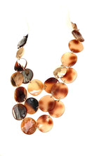 Load image into Gallery viewer, Brown Acrylic Disc Statement Necklace
