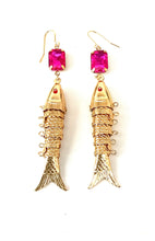 Load image into Gallery viewer, Pink and Gold Fish Earrings
